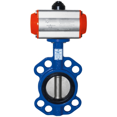WAFER BUTTERFLY VALVE WITH PNOMATIC ACTUATOR ISO-5211 STAINLESS EPDM SEAL
